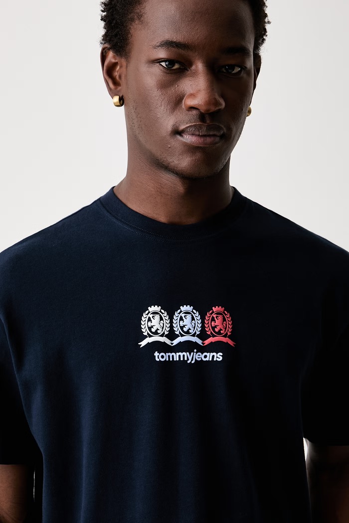 Tommy Jeans T-shirt męski bawełniany granatowy DM0DM23172