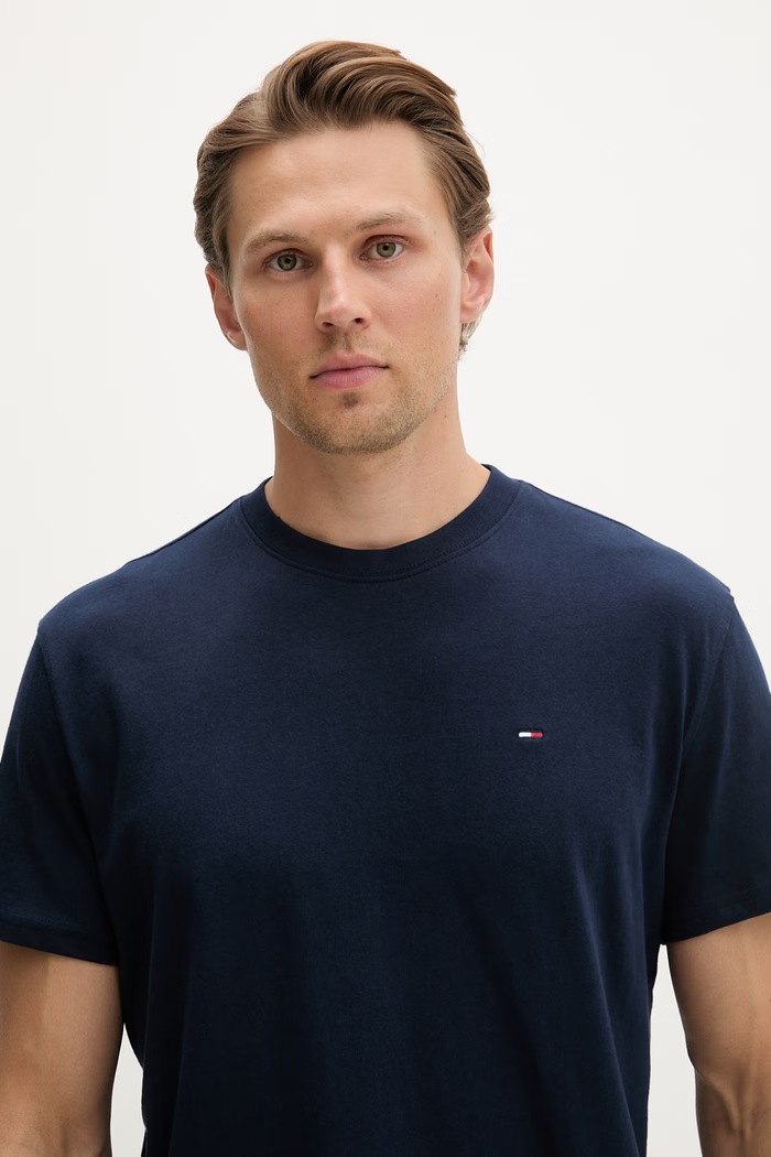 Tommy Jeans tricou oversized pentru bărbați, din bumbac bleumarin DM0DM22504