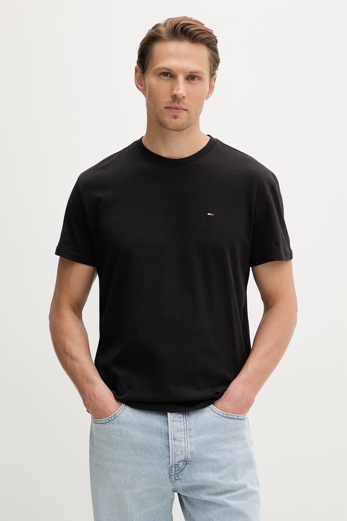 Tommy Jeans T-shirt oversize męski bawełniany czarny DM0DM22504