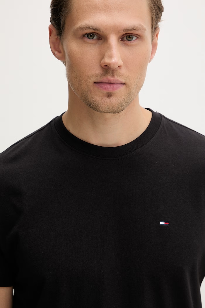 Tommy Jeans T-shirt oversize męski bawełniany czarny DM0DM22504