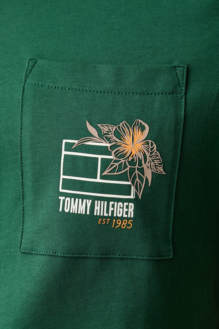 Tommy Hilfiger tričko pánske bavlnené MW0MW44260 zelená