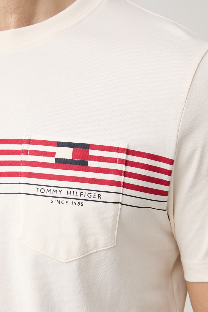 Tommy Hilfiger tričko pánske bavlnené MW0MW43389 béžová