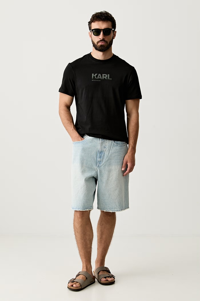 Karl Lagerfeld t-shirt ανδρικό βαμβακερό B3M46006 μαύρο AW26