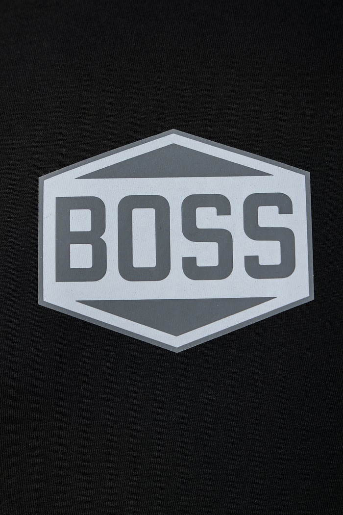Футболка для мужчин из хлопка Te_LogoTape2 BOSS Orange чёрный 50574200