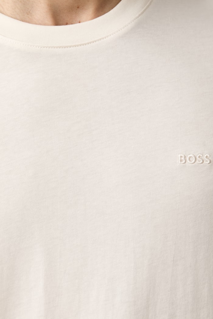 BOSS T-shirt męski bawełniany Thompson 50565995 beżowy