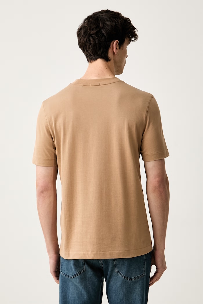 Odzież BOSS T-shirt męski bawełniany Thompson 50565995 beżowy