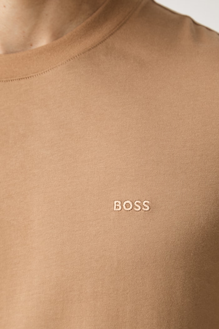 BOSS T-shirt męski bawełniany Thompson 50565995 beżowy