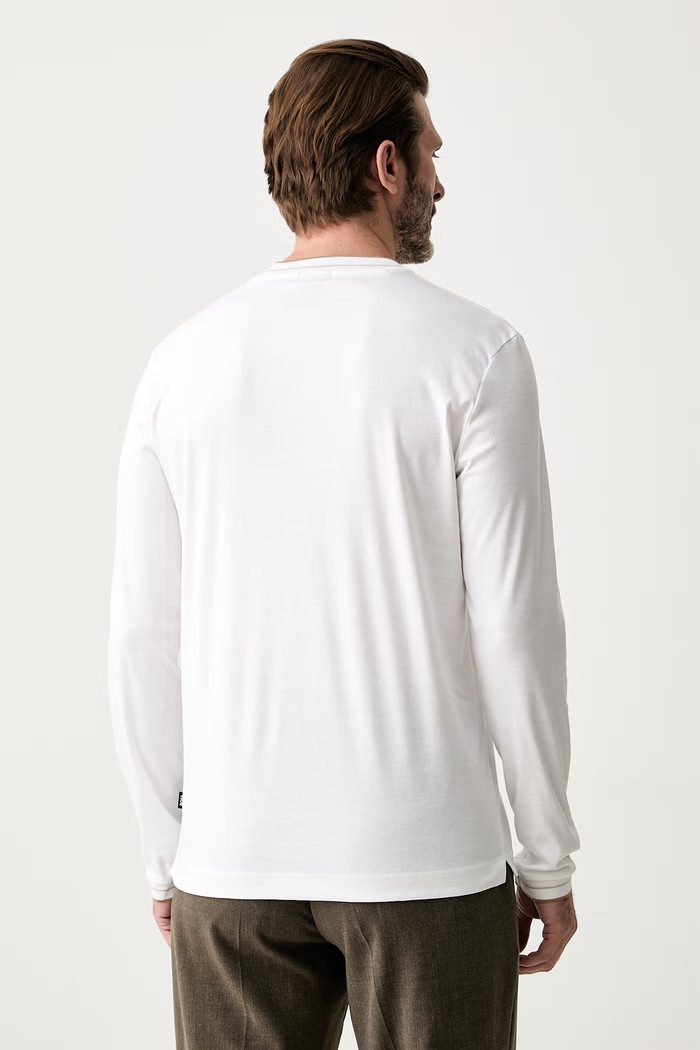 Odzież BOSS longsleeve męski bawełniany H-Tenison 50565601 biały