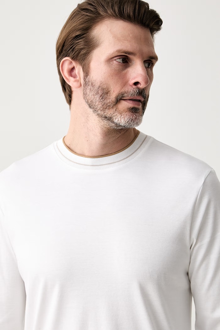 BOSS longsleeve męski bawełniany H-Tenison biały 50565601