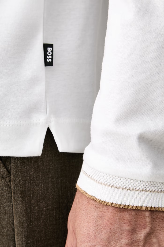 BOSS longsleeve męski bawełniany H-Tenison 50565601 biały