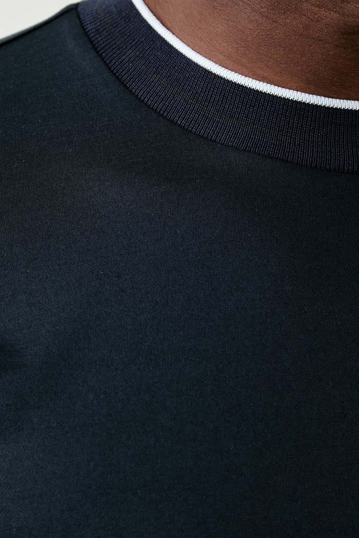 BOSS longsleeve męski bawełniany H-Tenison 50565601 granatowy
