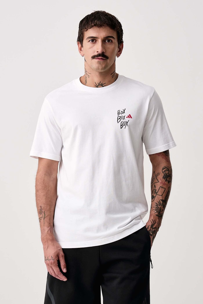 Ρούχα adidas T-shirt ανδρικό βαμβακερό Motorsport KC7114 λευκό