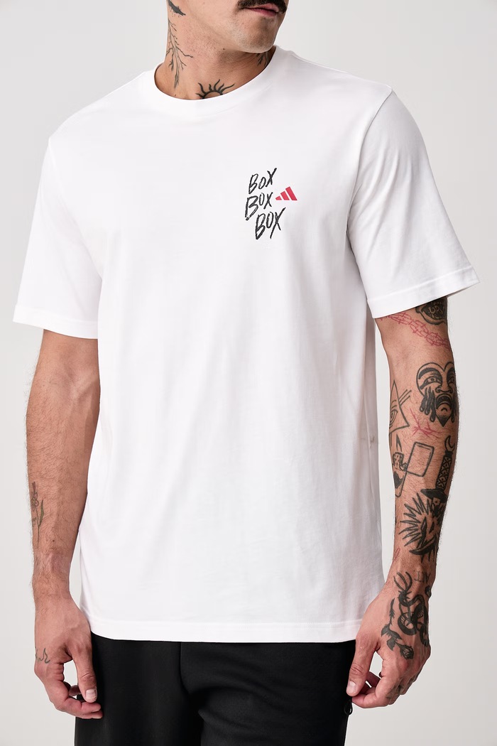 T-shirt ανδρικό βαμβακερό Motorsport adidas KC7114 λευκό