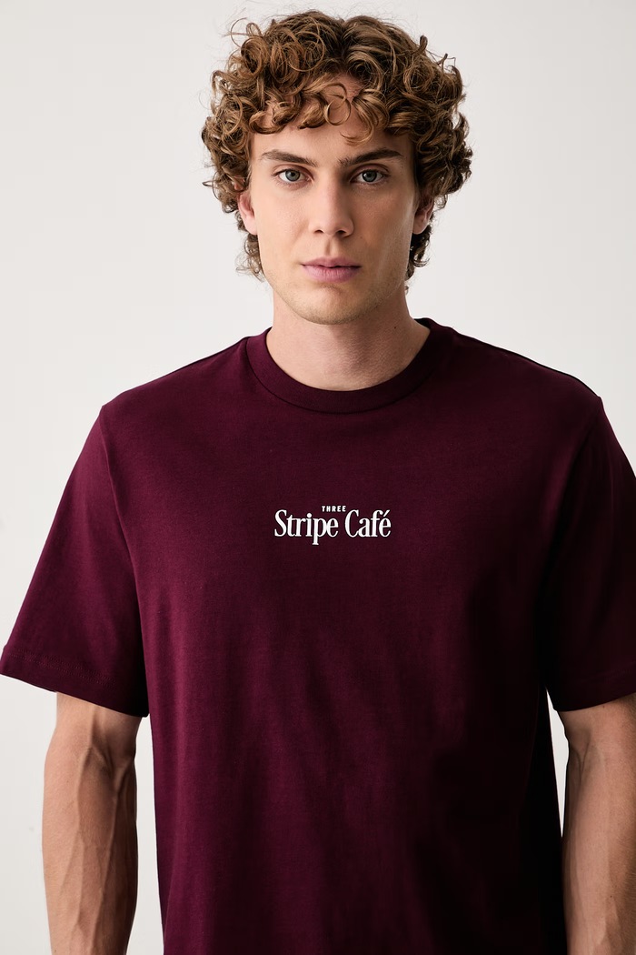 adidas tričko pánské bavlněné burgundské KT9710