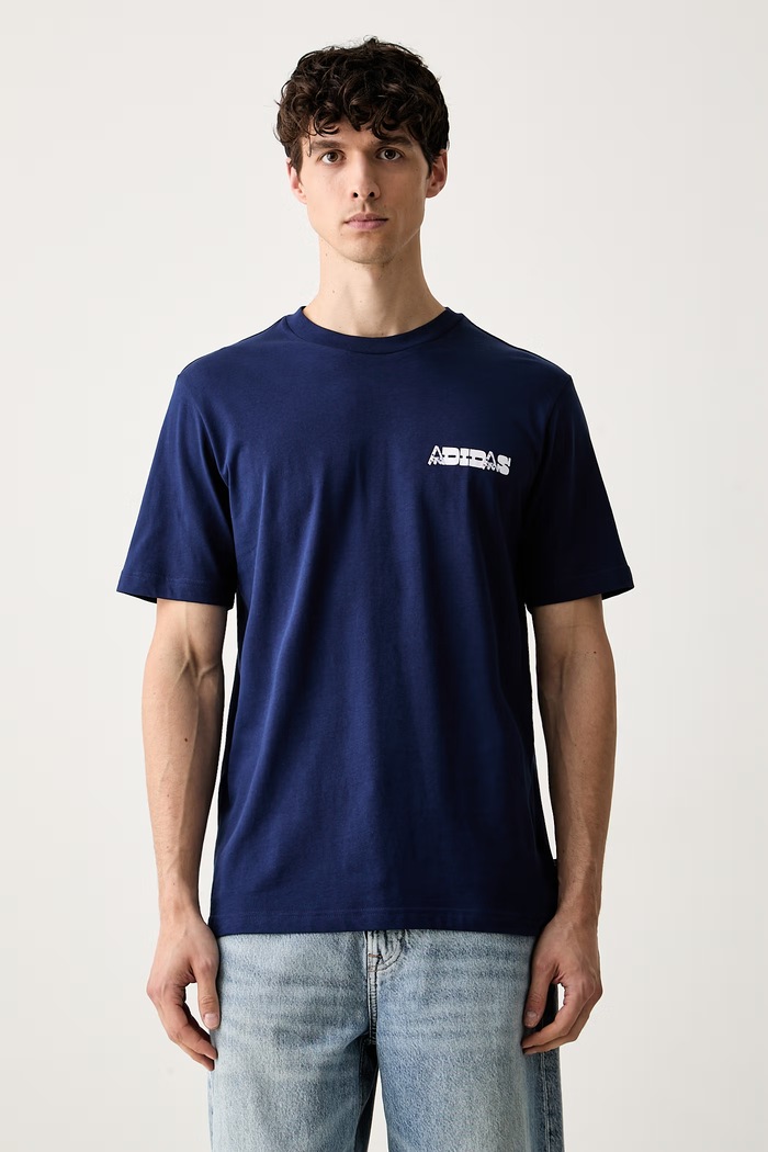 Odzież adidas T-shirt męski bawełniany Novelty KC7126 granatowy