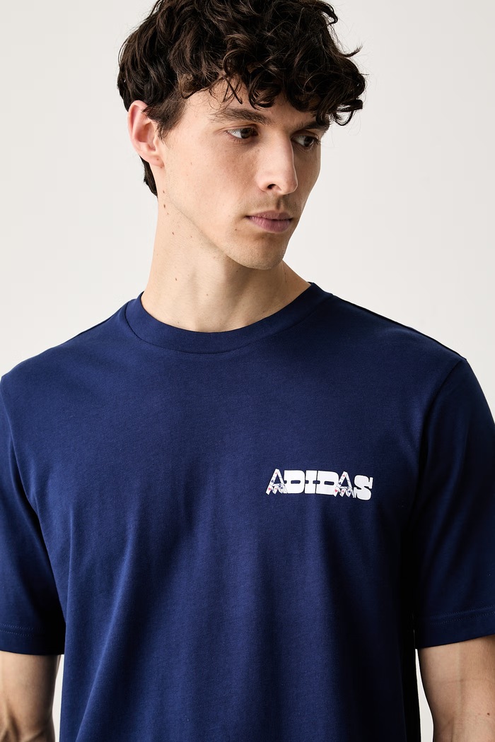 adidas T-shirt męski bawełniany Novelty granatowy KC7126