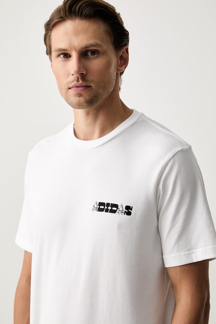 adidas T-shirt męski bawełniany Novelty biały KC7129