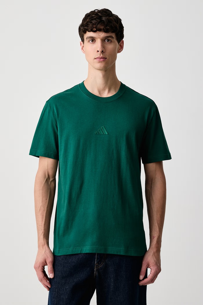 adidas T-shirt męski bawełniany zielony KX1284