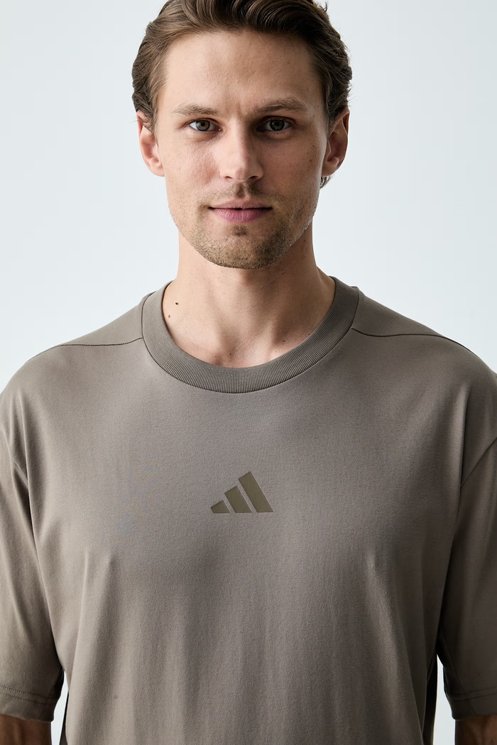 adidas T-shirt męski bawełniany Z.N.E. brązowy KF3819