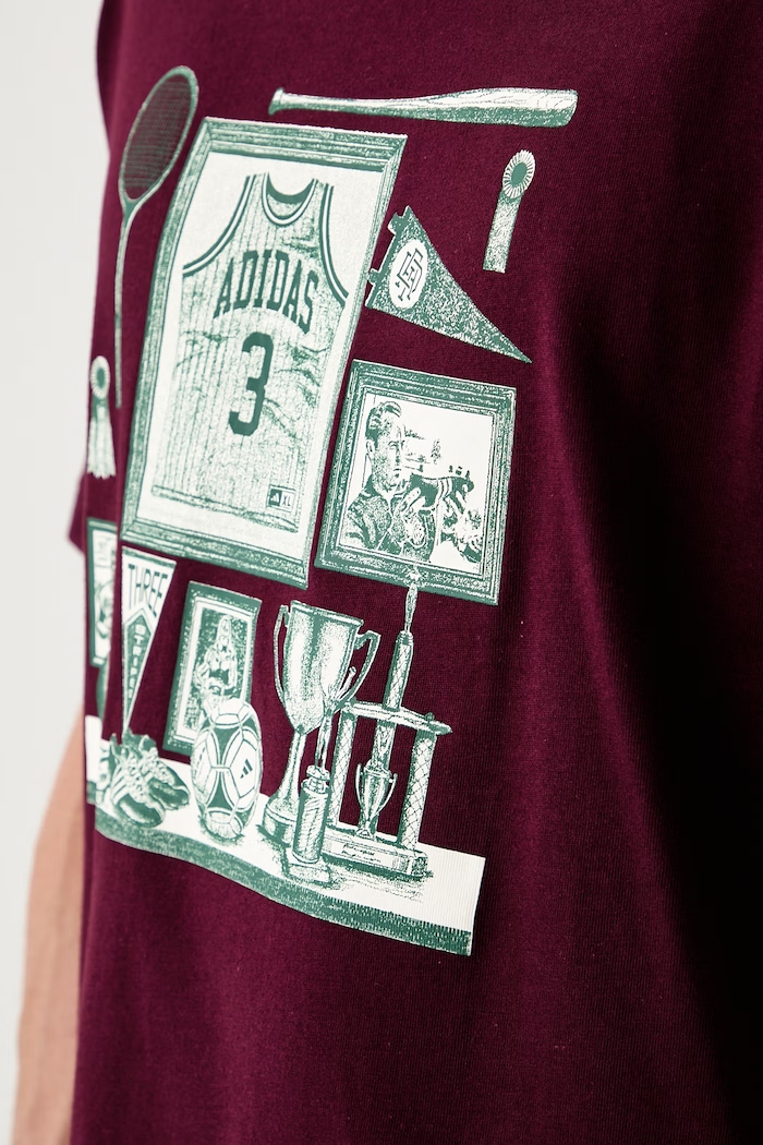 adidas T-shirt męski bawełniany KS2177 bordowy