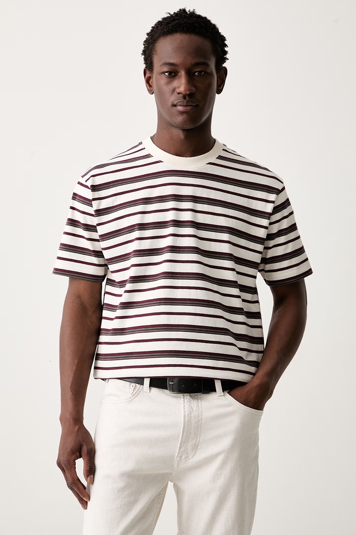 Marc O'Polo T-shirt męski bawełniany beżowy 5000010173