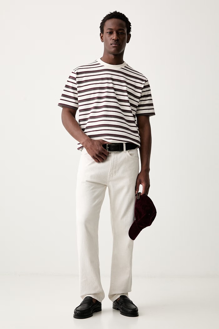 Marc O'Polo T-shirt męski bawełniany 5000010173 beżowy AW26