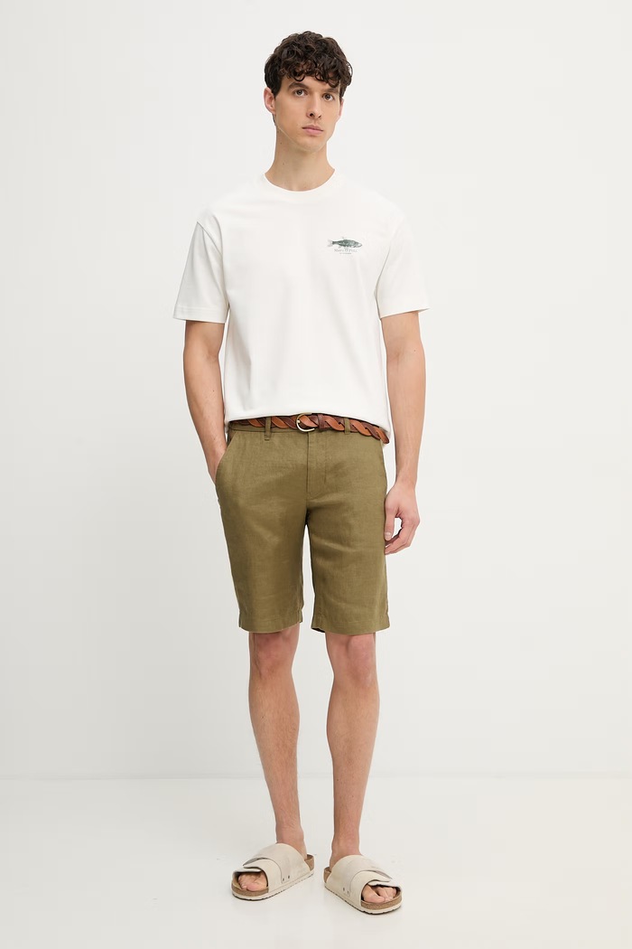 Marc O'Polo majica muška pamukna 5000014280 bež AW26