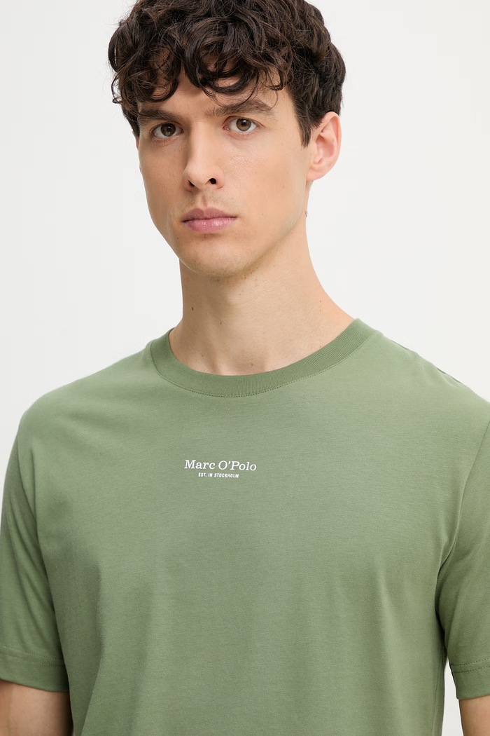 Marc O'Polo majica za muškarce od pamuka zelena 5000014264