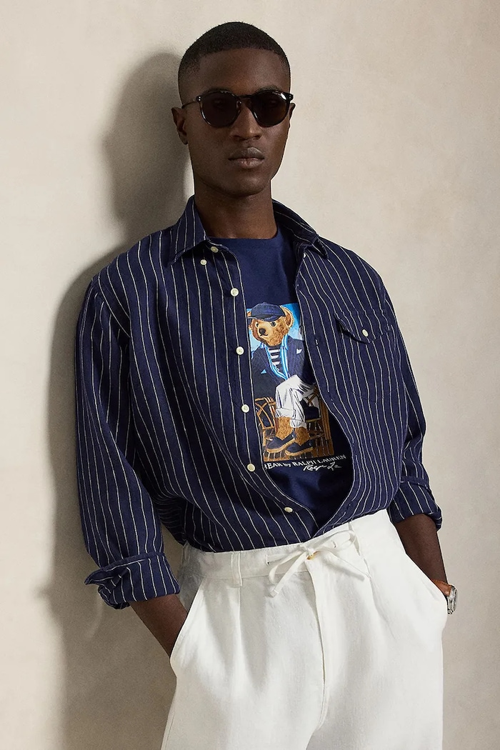 Polo Ralph Lauren tričko pánske bavlnené 710B21964 tmavomodrá
