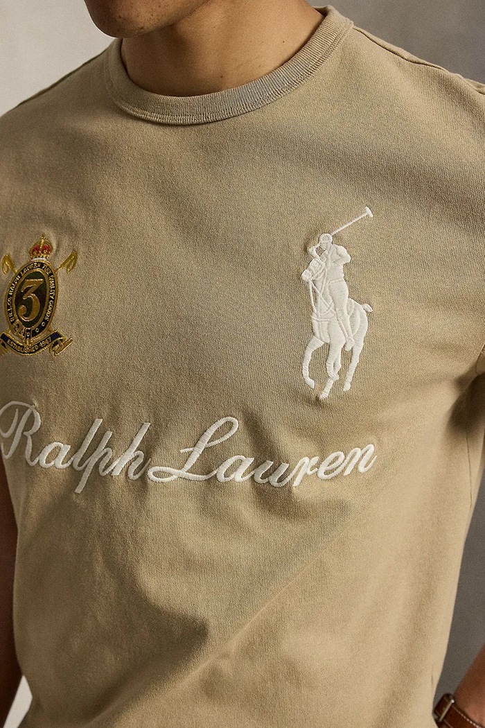 Polo Ralph Lauren t-shirt ανδρικό βαμβακερό καφέ 710B20010