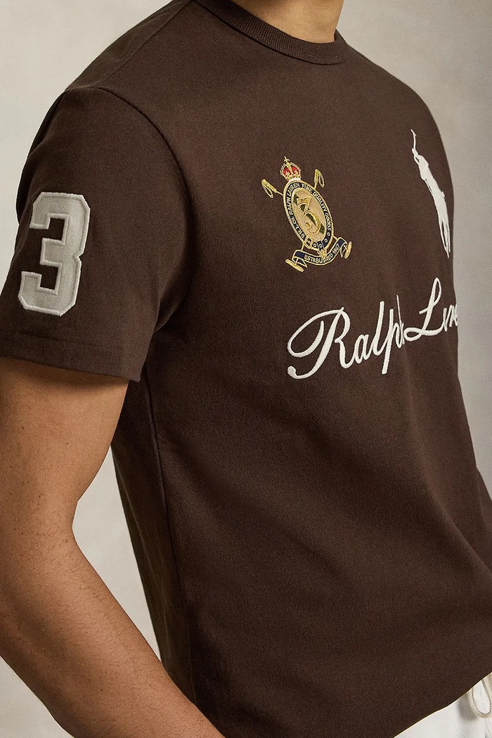 Polo Ralph Lauren t-shirt ανδρικό βαμβακερό καφέ 710B20010
