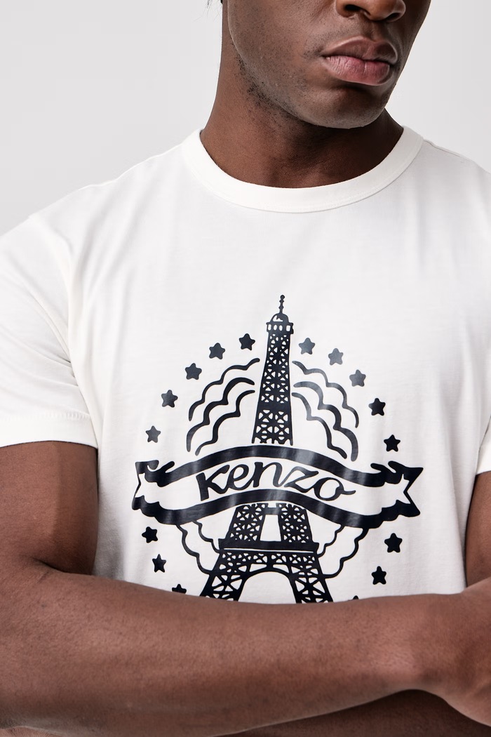 T-shirt męski bawełniany Kenzo FG65TS1664SG beżowy
