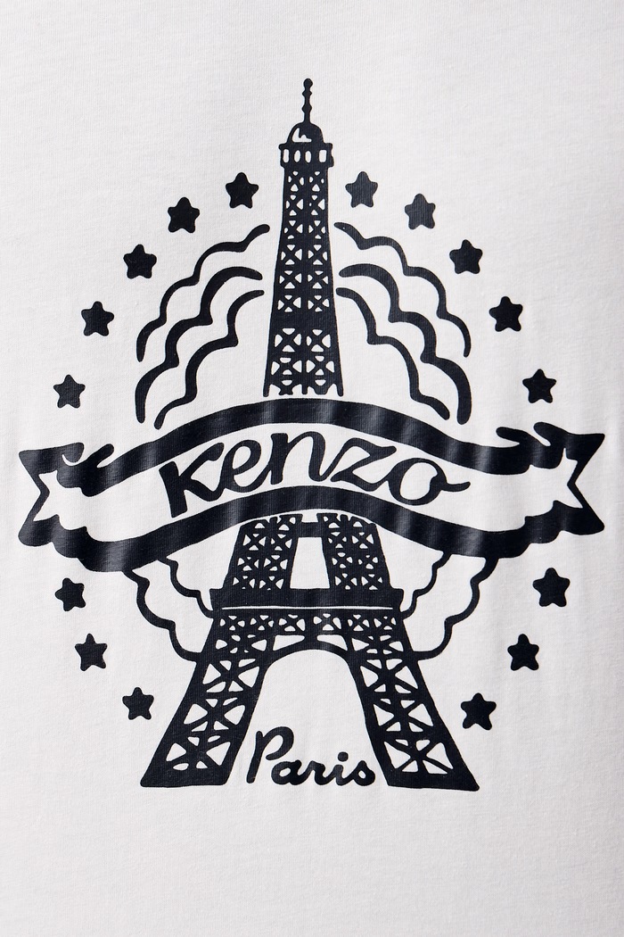 T-shirt męski bawełniany Kenzo beżowy FG65TS1664SG