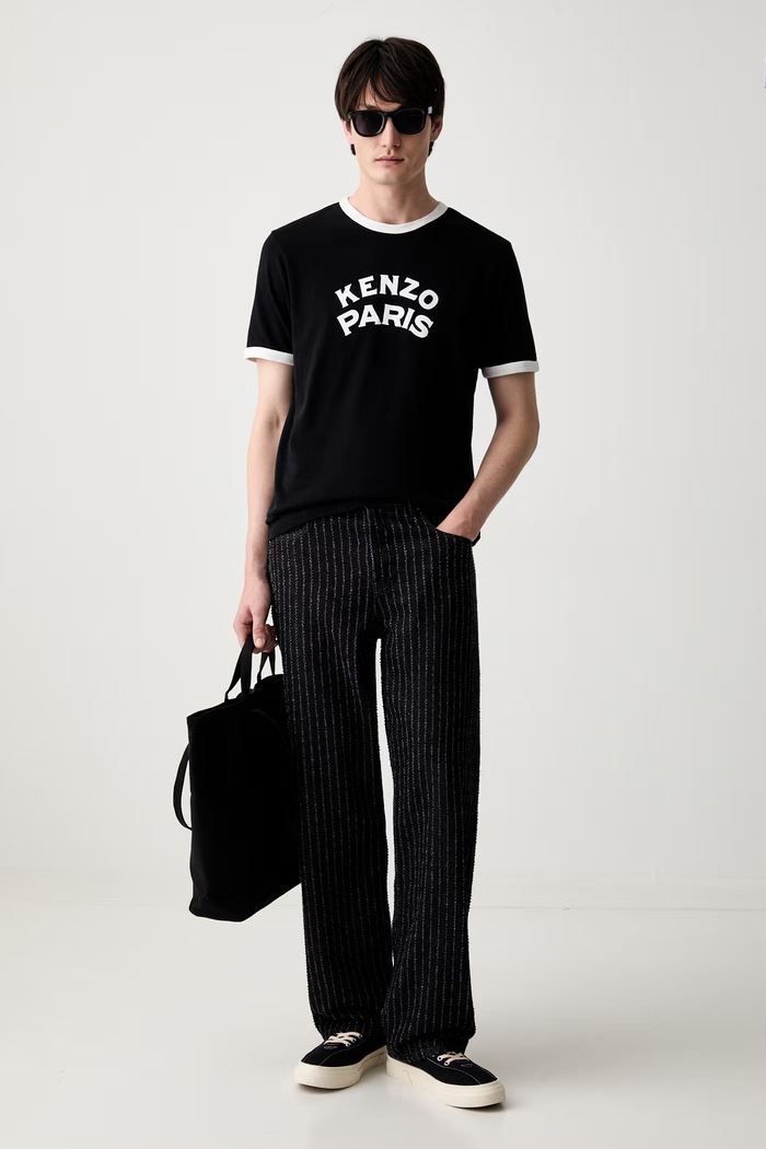 Kenzo T-shirt męski bawełniany FG65TS1644SK czarny AW26