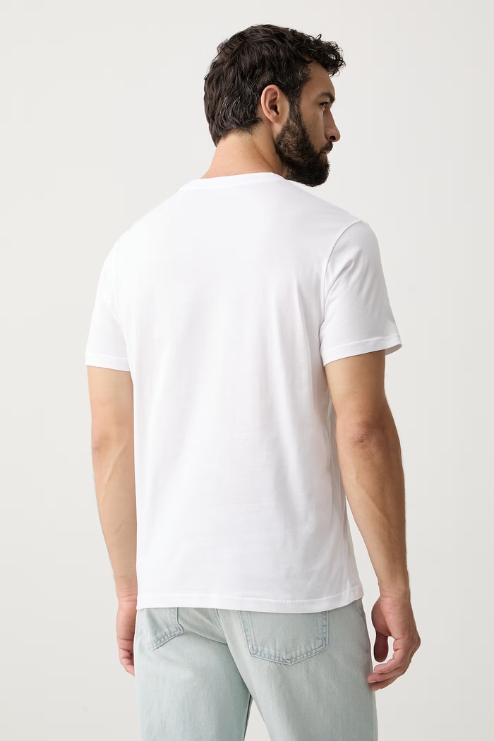 Odzież Karl Lagerfeld T-shirt męski bawełniany B3M44001 biały