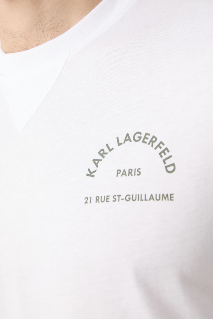Karl Lagerfeld T-shirt męski bawełniany B3M44001 biały