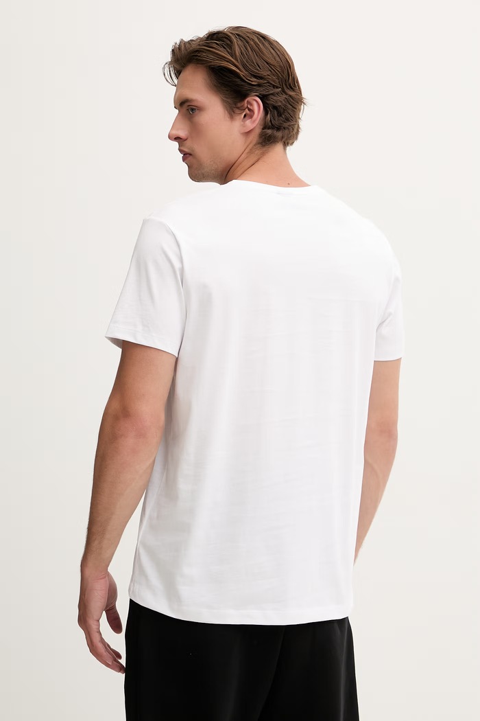 Odzież BOSS T-shirt męski bawełniany TShirtRN 50565324 biały