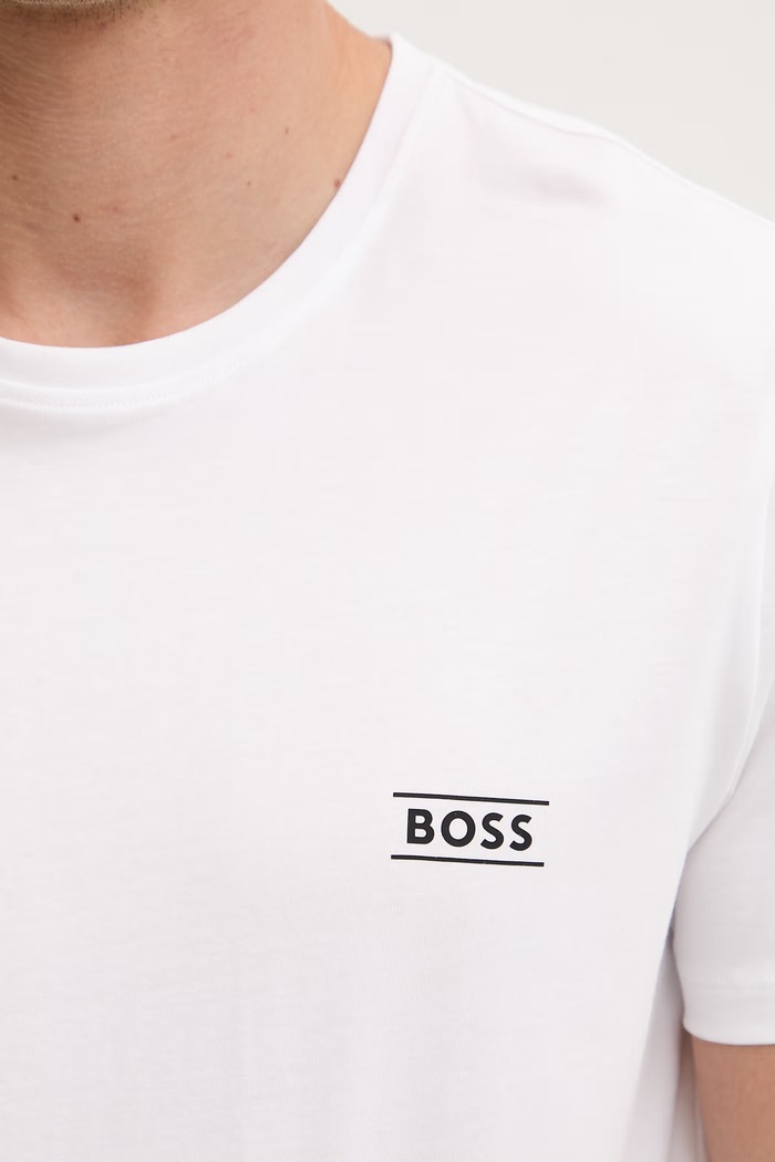 BOSS T-shirt męski bawełniany TShirtRN 50565324 biały