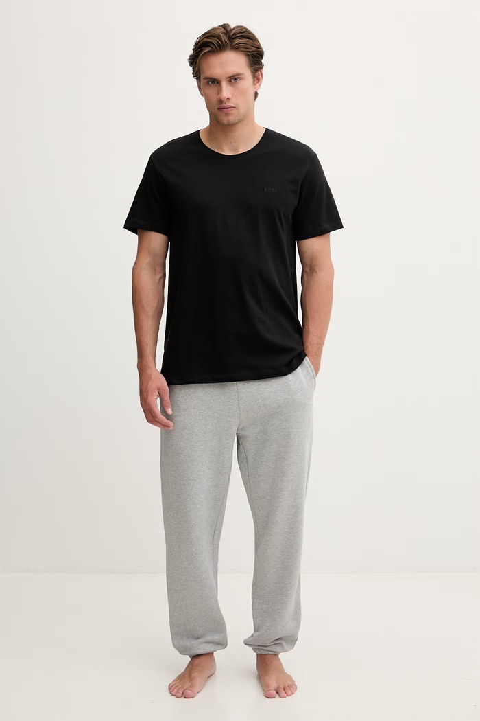 BOSS T-shirt męski bawełniany TShirtRN 2-pack 50479536 czarny AW26