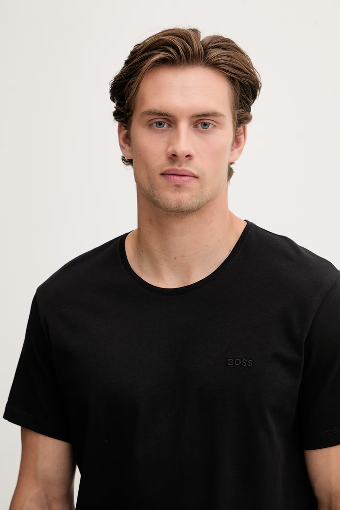 BOSS T-shirt męski bawełniany TShirtRN 2-pack czarny 50479536