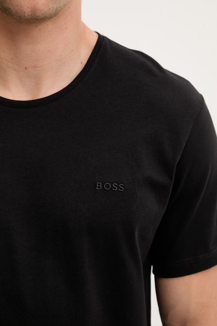 BOSS T-shirt męski bawełniany TShirtRN 2-pack 50479536 czarny
