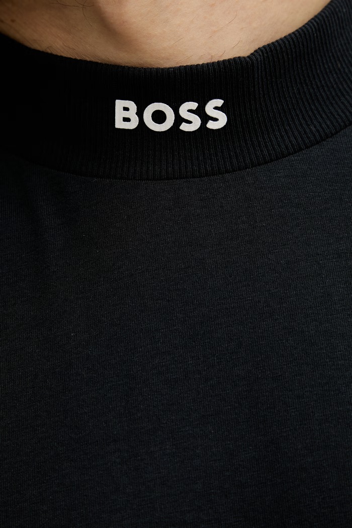 BOSS Green tricou pentru bărbați, din bumbac cu elastan Tee Collar 50562120 negru