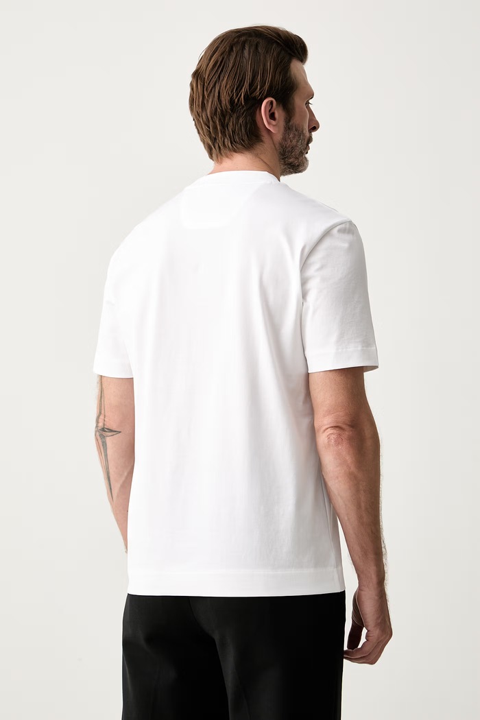 Ρούχα BOSS t-shirt ανδρικό βαμβακερό BOSS x Aston Martin 50570435 λευκό