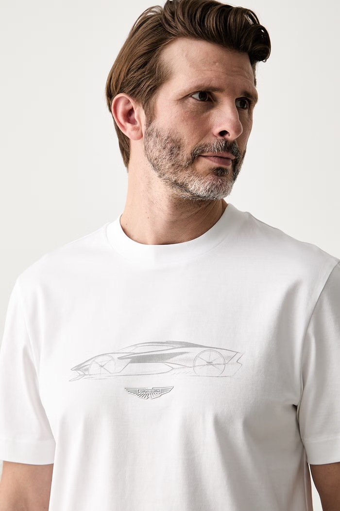 BOSS t-shirt ανδρικό βαμβακερό BOSS x Aston Martin λευκό 50570435