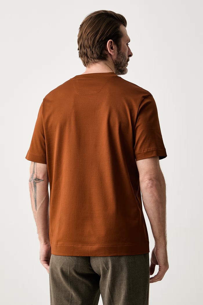 Odzież BOSS T-shirt męski bawełniany BOSS x Aston Martin 50570435 brązowy