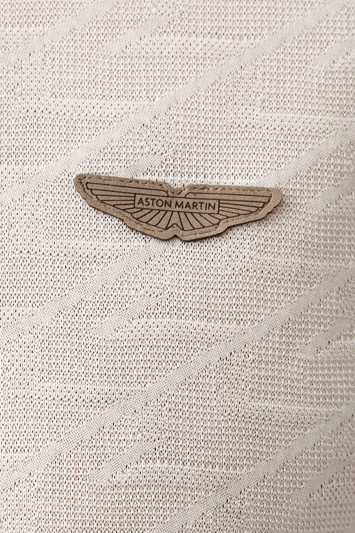 BOSS T-shirt męski bawełniany BOSS x Aston Martin 50565175 beżowy