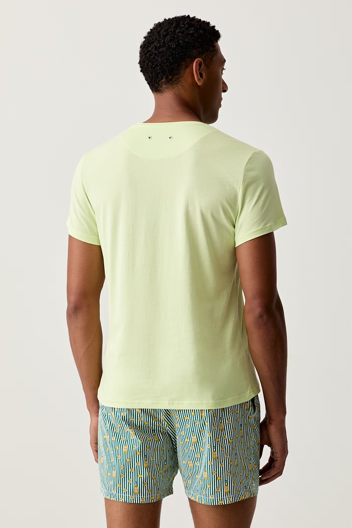 Vilebrequin T-shirt męski bawełniany THOM THOEP300 zielony AW26