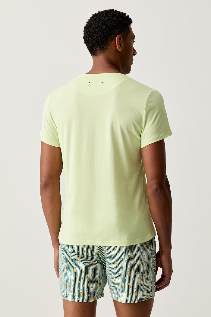 Vilebrequin T-shirt męski bawełniany THOM THOEP300 zielony AW26