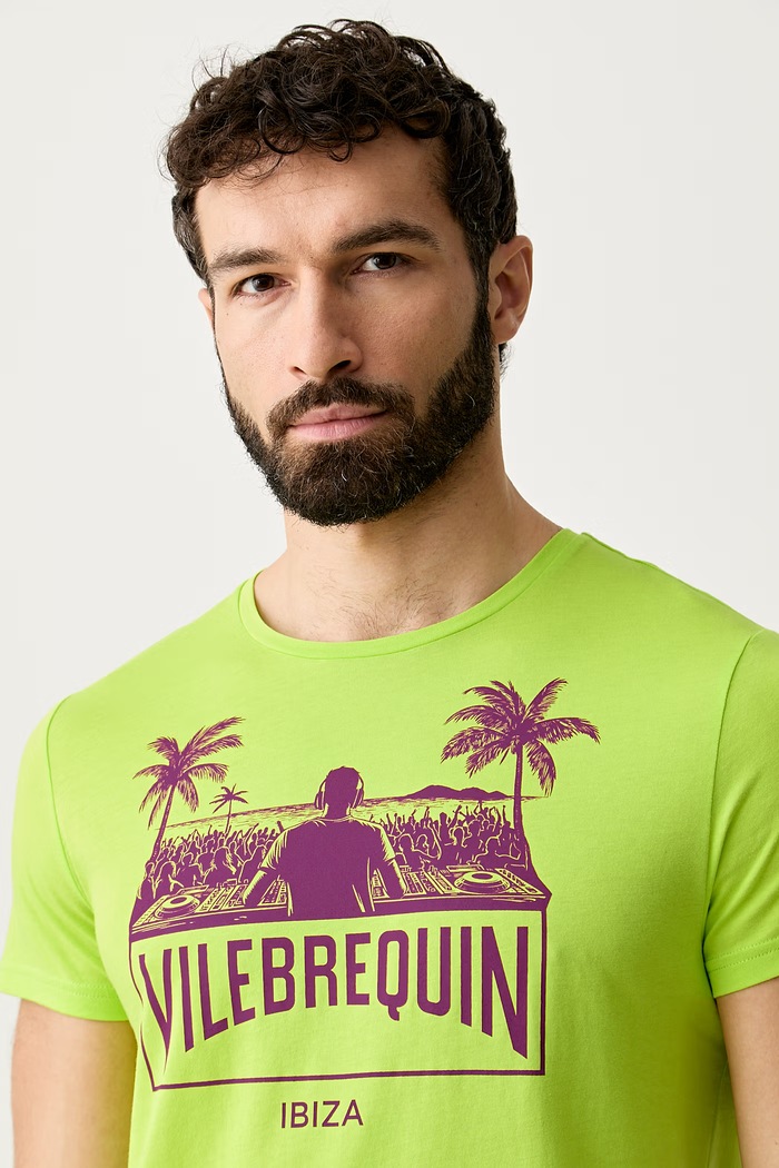 Vilebrequin T-shirt męski bawełniany THOM zielony THOEP300