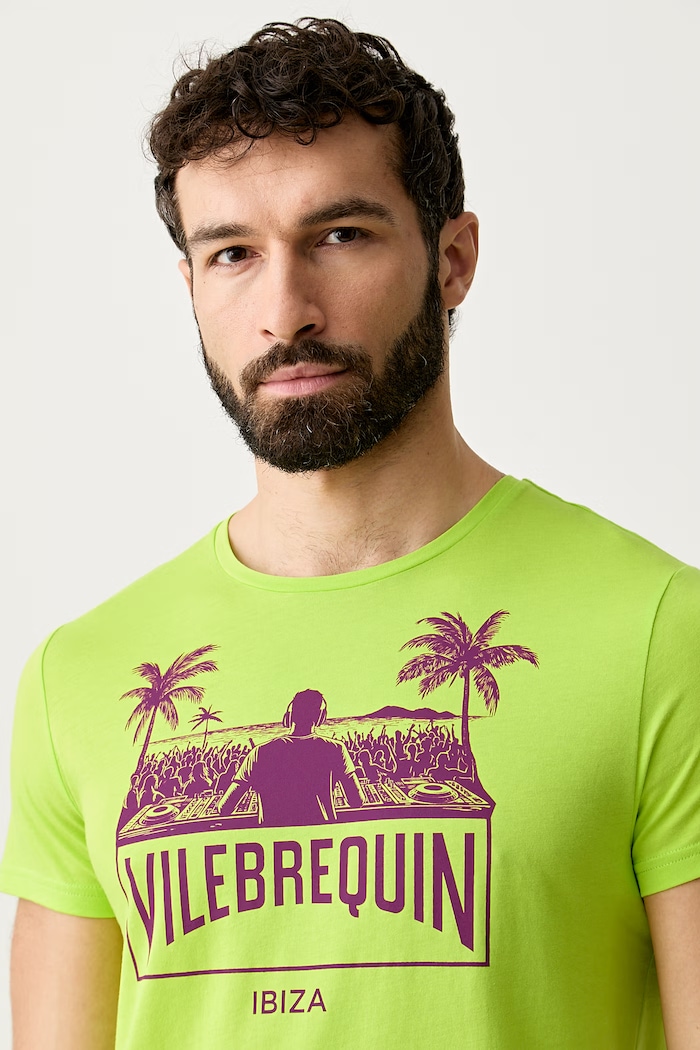Vilebrequin T-shirt męski bawełniany THOM zielony THOEP300